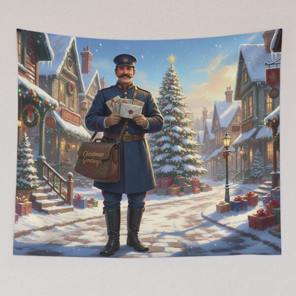 Item preview, Festive Christmas postman in the winter village designed and sold by Sigtrix.