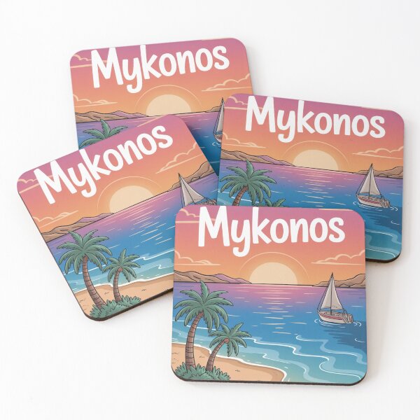 Item preview, Boho Mykonos Summer Poster – Sticker & T-shirt Design designed and sold by Timeless Design.
