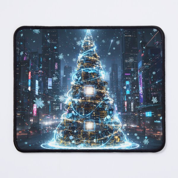 Item preview, AI Christmas Tree – Futuristic Tech Holiday Design designed and sold by DarkScorpio.