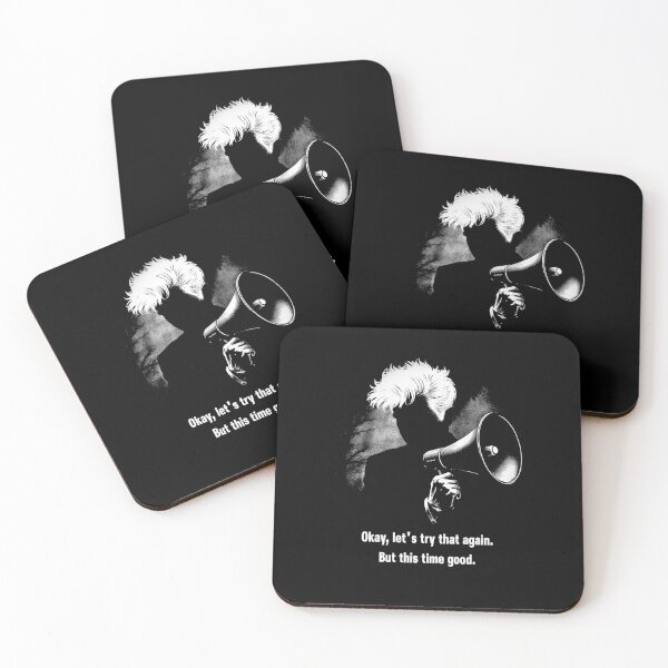 Item preview, Let's Try That Again But This Time Good: David Lynch tribute for black backgrounds. designed and sold by Dollycat Industries.