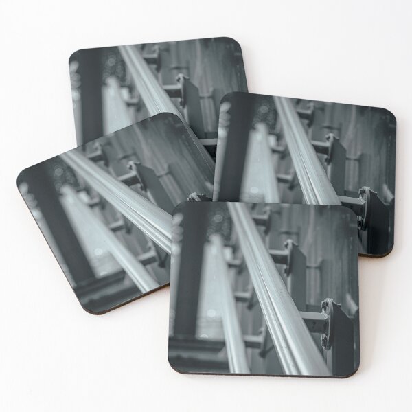 Item preview, Black and White Metro Handrail Close-Up designed and sold by Rabee Khalil Photography.