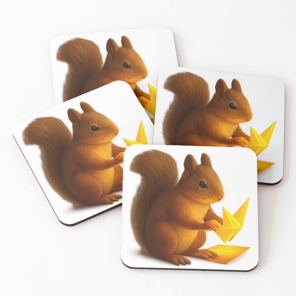 Artikelvorschau, Neugieriges Eichhörnchen faltet Origami – Verspielte Kunst entworfen und verkauft von MIArt Studio.