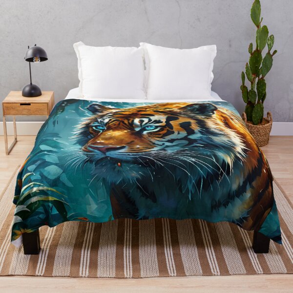 Item preview, Un majestuoso tigre cruza un arroyo en la selva designed and sold by Mianku | Für das Leben.
