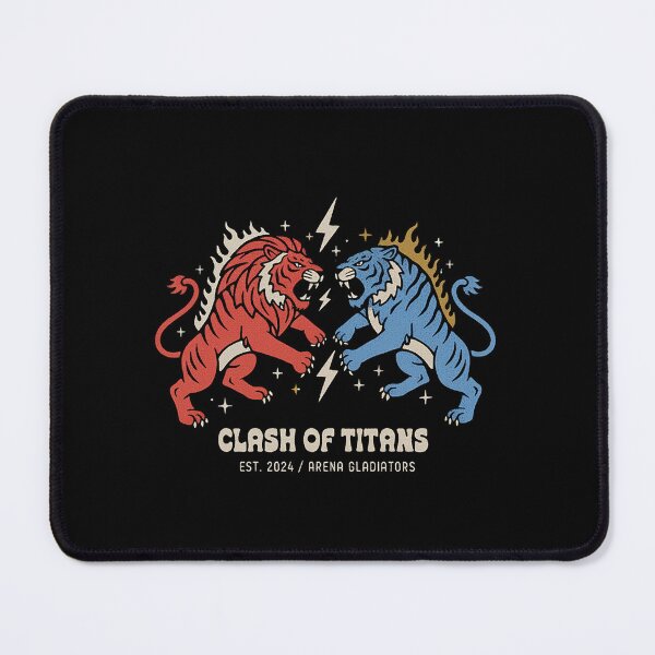 Item preview, Vintage Style Red Lion vs Blue Tiger Battle Arena designed and sold by zzz888.