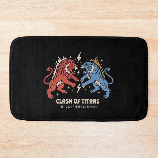 Item preview, Vintage Style Red Lion vs Blue Tiger Battle Arena designed and sold by zzz888.
