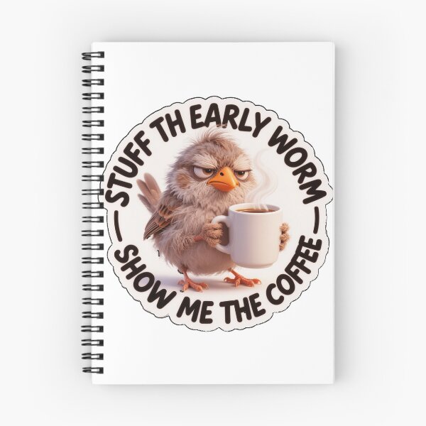 Item preview, Realistic Tired Songbird Coffee Rebel Die-Cut Sticker Art designed and sold by ARTCREATESHOP.