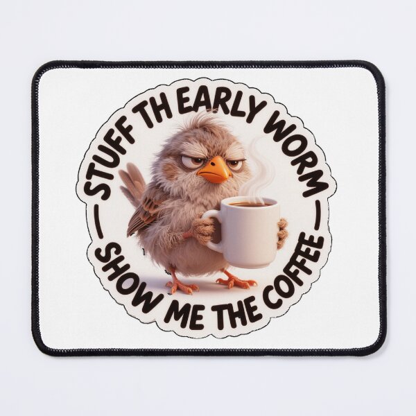 Item preview, Realistic Tired Songbird Coffee Rebel Die-Cut Sticker Art designed and sold by ARTCREATESHOP.