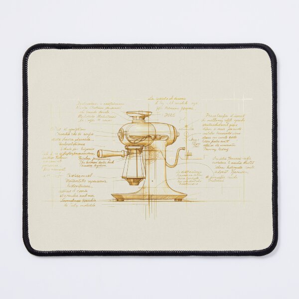 Item preview, Renaissance Invention Sketch – Da Vinci Style Coffee Machine Art designed and sold by KArtcore.