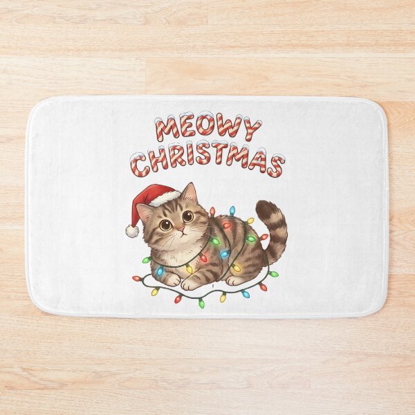 Item preview, Meowy Christmas - Cute Cat Tangled in Holiday Lights designed and sold by TobaGallery868.