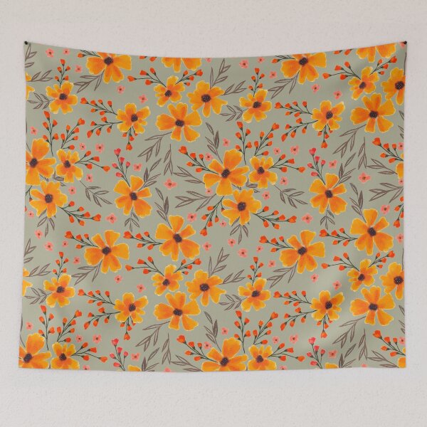 Item preview, Autumn Fall Floral Pattern Sage Green  designed and sold by Petra Lang.