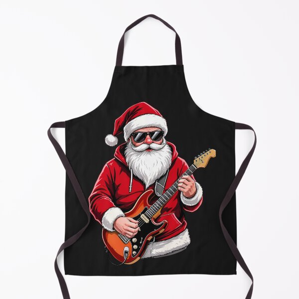 Item preview, Rock Santa Playing Electric Guitar – Cool Christmas Music Cartoon Art designed and sold by ColorSplash123.