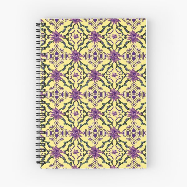 Artikelvorschau, Nahtloses Fliesenmuster mit aufwendigem lila Blumenmuster entworfen und verkauft von thanratdesign.