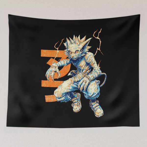 Item preview, Electric Feral Mutant – Retro Japanese Manga Beast designed and sold by VYNROX.