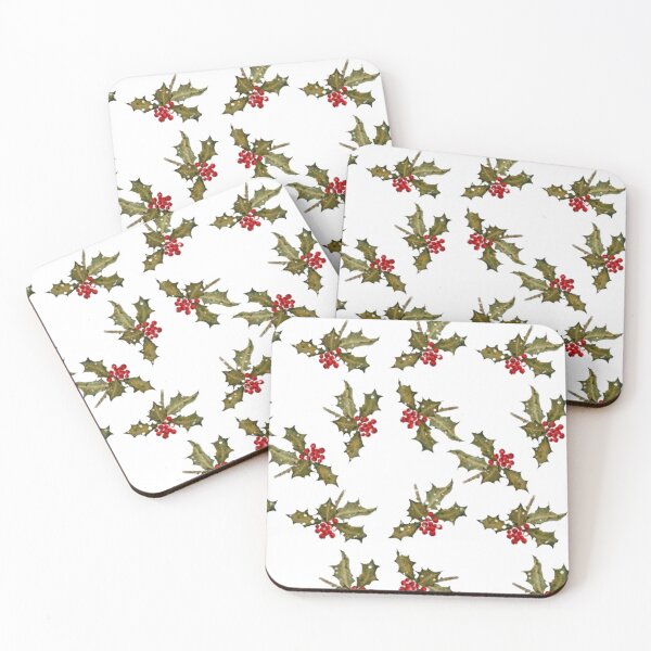 Item preview, Grungy Snow-Dusted Holly Clusters designed and sold by WatercolourLily.
