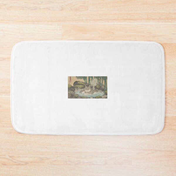 Item preview, Ukiyo-e Cat Enjoying a Traditional Japanese Hot Spring designed and sold by ZenPop Art.