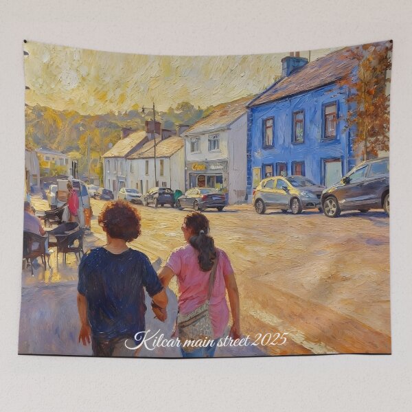 Item preview, Kilcar main street oil painting format 2025 designed and sold by OliDesigns.