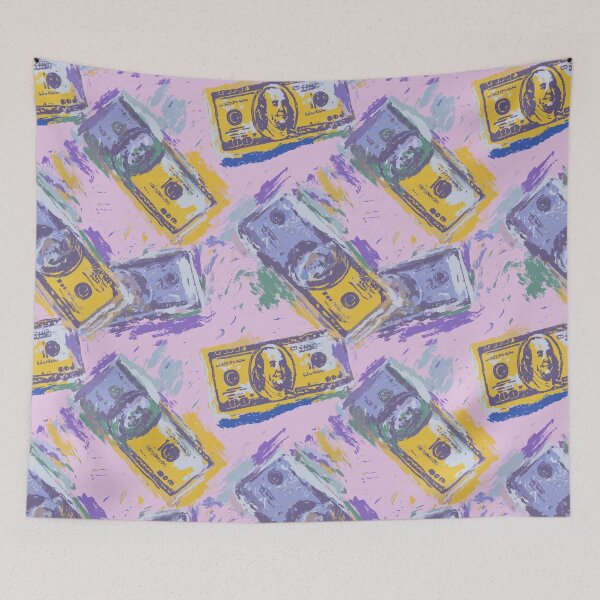Item preview, Pastel Pop Art Money – Artistic 100 Dollar Bill Pattern designed and sold by Prismatect.
