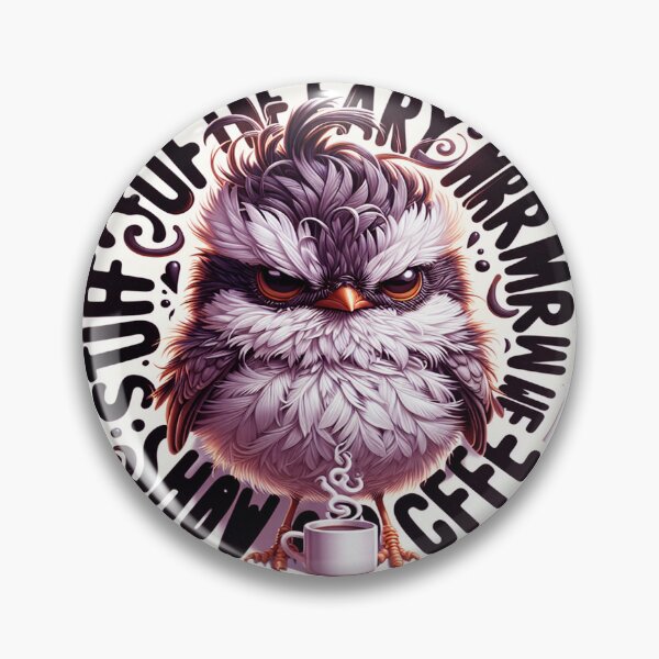 Item preview, Hyper-Realistic Fluffy Bird Coffee Addiction Funny Sticker Design designed and sold by ARTCREATESHOP.