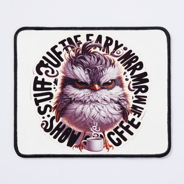 Item preview, Hyper-Realistic Fluffy Bird Coffee Addiction Funny Sticker Design designed and sold by ARTCREATESHOP.