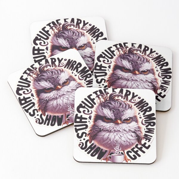 Item preview, Hyper-Realistic Fluffy Bird Coffee Addiction Funny Sticker Design designed and sold by ARTCREATESHOP.
