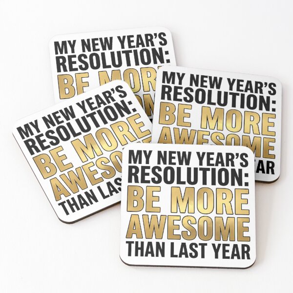 Item preview, My New Year's Resolution Be More Awesome - Gold Typography designed and sold by TobaGallery868.