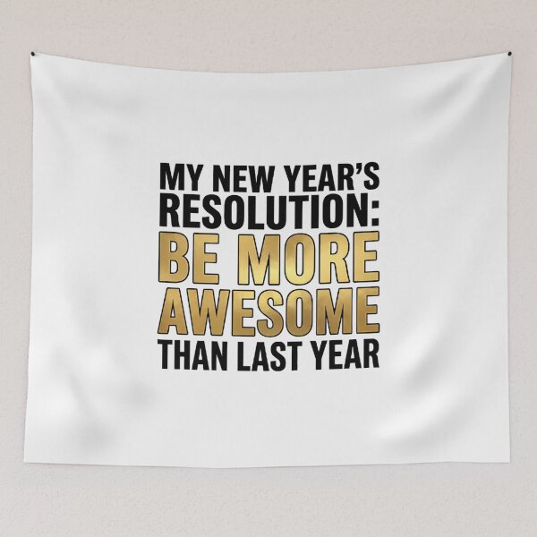 Item preview, My New Year's Resolution Be More Awesome - Gold Typography designed and sold by TobaGallery868.