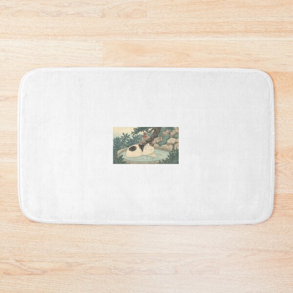 Item preview, Ukiyo-e Cat Enjoying a Traditional Japanese Hot Spring designed and sold by ZenPop Art.