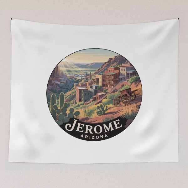 Item preview, Jerome Arizona Ghost Town - Vintage Western Travel Illustration designed and sold by CircinusStore.