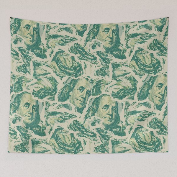 Item preview, Ripped 100 Dollar Bill Collage – Green Grunge Money Pattern designed and sold by Prismatect.