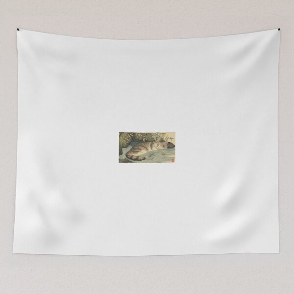 Item preview, Ukiyo-e Cat Enjoying a Traditional Japanese Hot Spring designed and sold by ZenPop Art.