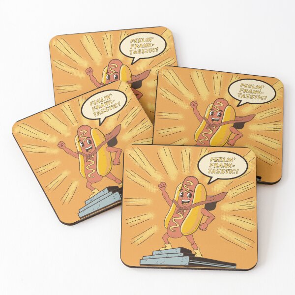 Item preview, Feelin’ Frank-Tastic – Funny Hot Dog Superhero Food Humor Art designed and sold by Popstudio85.