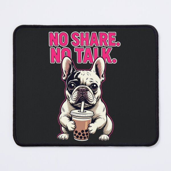 Item preview, No Share No Talk – Cute Bubble Tea Dog designed and sold by Taans-Creation.