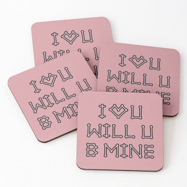 Item preview, I ♥ U Will U B Mine Design with Romantic Message and Pink Background designed and sold by SplashTastic.