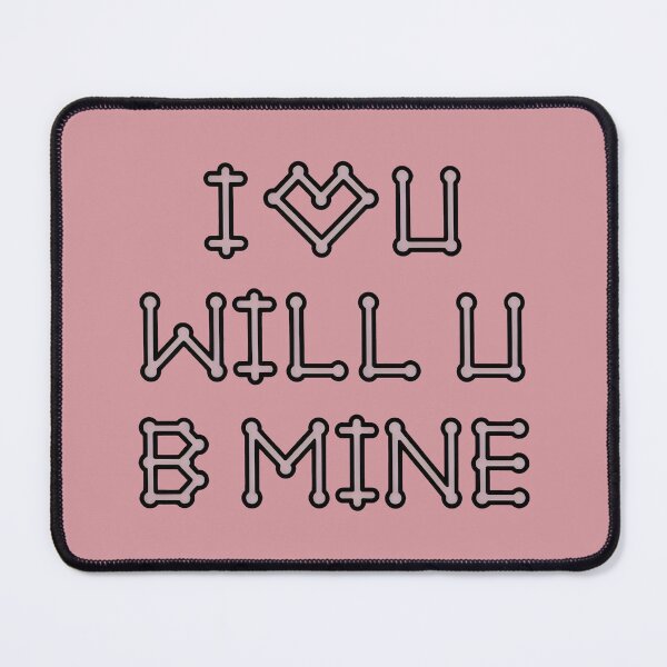 Item preview, I ♥ U Will U B Mine Design with Romantic Message and Pink Background designed and sold by SplashTastic.