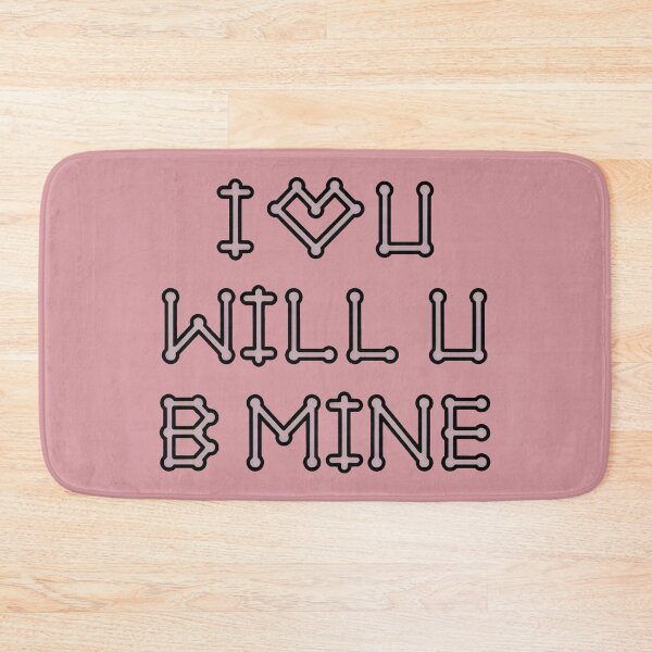 Item preview, I ♥ U Will U B Mine Design with Romantic Message and Pink Background designed and sold by SplashTastic.