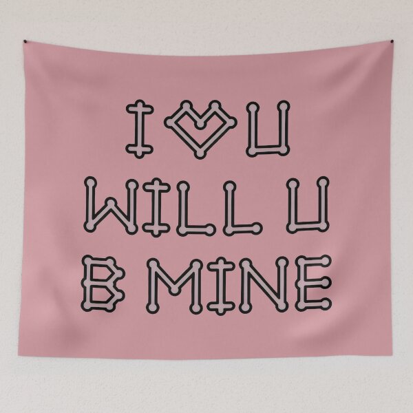 Item preview, I ♥ U Will U B Mine Design with Romantic Message and Pink Background designed and sold by SplashTastic.