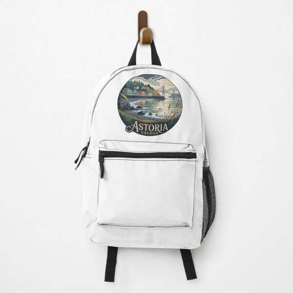 Item preview, Astoria Oregon Waterfront Art | Colorful Seaside Houses Illustration designed and sold by CircinusStore.