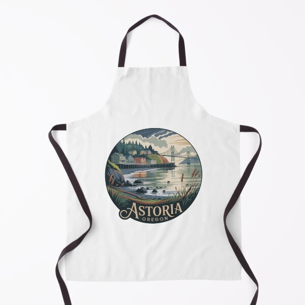 Item preview, Astoria Oregon Waterfront Art | Colorful Seaside Houses Illustration designed and sold by CircinusStore.