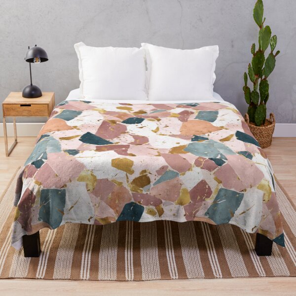 Item preview, Chic Pastel Mosaic Terrazzo with Gold Veins designed and sold by Prismatect.