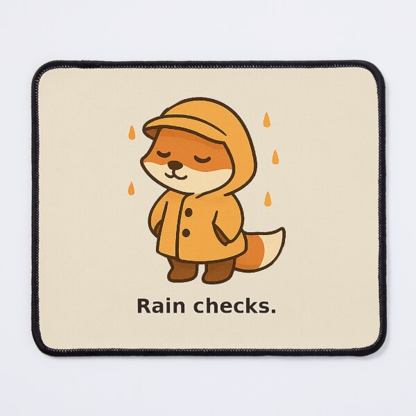 Item preview, Rain Checks Cute Fox In Raincoat Cozy Introvert Quote designed and sold by Still Breathing Studio.