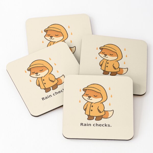 Item preview, Rain Checks Cute Fox In Raincoat Cozy Introvert Quote designed and sold by Still Breathing Studio.