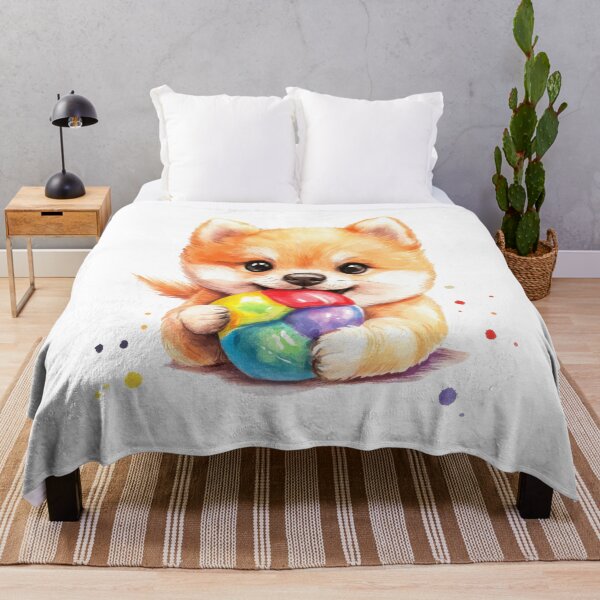Item preview, Playful Puppy Holding Colorful Ball Illustration designed and sold by AchaRat.