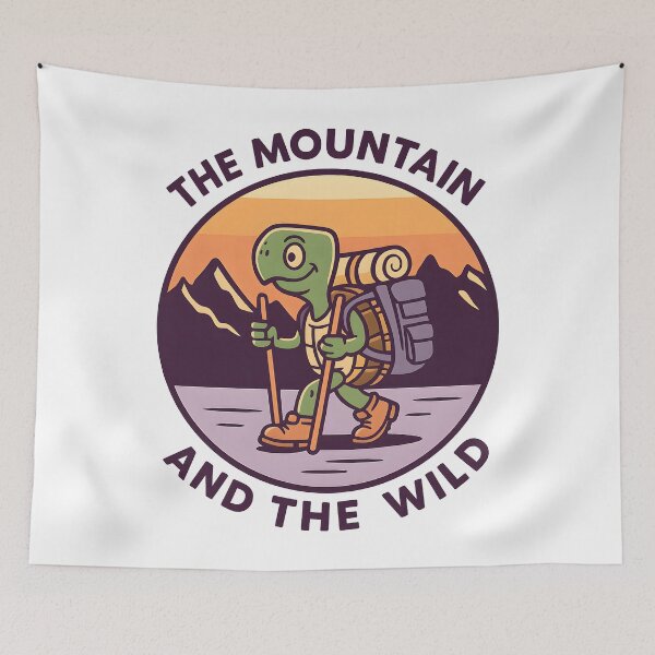 Item preview, Cute Hiking animalTurtle Mountain Adventure cartoon designed and sold by DrawHandArt.