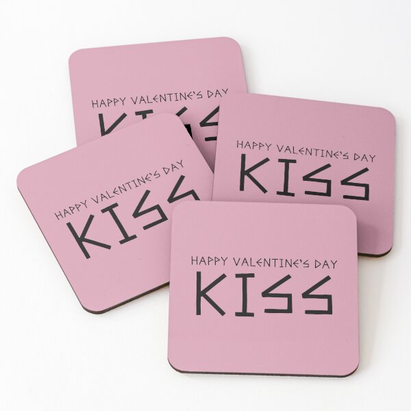 Item preview, Happy Valentine's Day Kiss Design with Bold Typography and Pink Romantic Background designed and sold by SplashTastic.