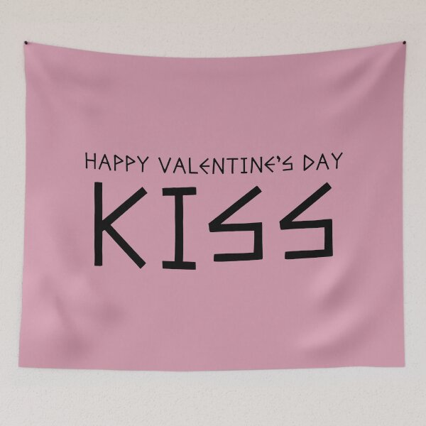 Item preview, Happy Valentine's Day Kiss Design with Bold Typography and Pink Romantic Background designed and sold by SplashTastic.