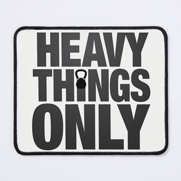 Item preview, Heavy Things Only – Bold Gym Motivation Typography with Kettlebell Icon designed and sold by civotajim.