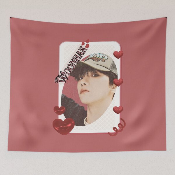 Item preview, BoyNextDoor Woonhak Kpop Boy group digital art korean pop art Red Aesthetic Collage Design designed and sold by AJUNICE STUDIO.
