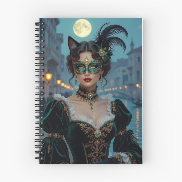 Item preview, Moonlit Masquerade in Venice – Elegance, Cat Magic & Surreal Romance in Emerald & Gold designed and sold by FotoworldEdel.