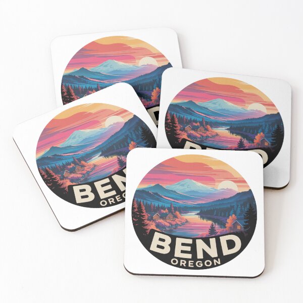 Item preview, Bend Oregon Retro Mountain Art | Vintage Cascade Range Illustration | Sunriver Cabin Vibe designed and sold by CircinusStore.
