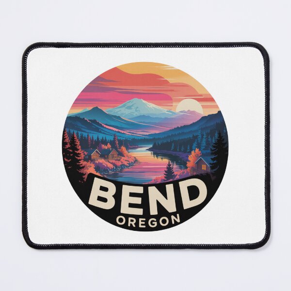 Item preview, Bend Oregon Retro Mountain Art | Vintage Cascade Range Illustration | Sunriver Cabin Vibe designed and sold by CircinusStore.
